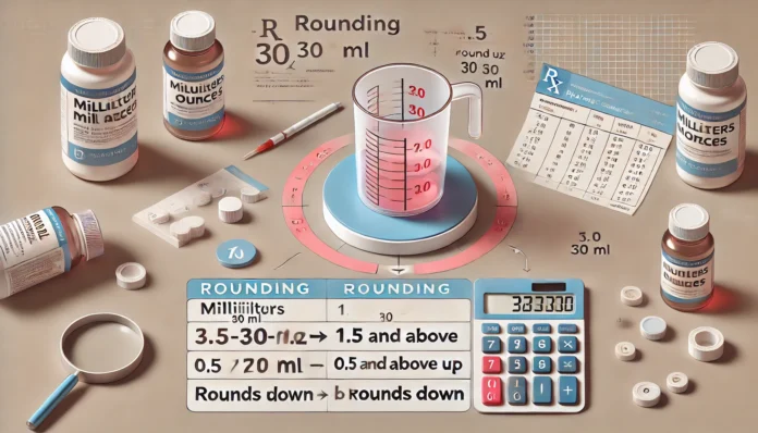 rounding ml in an oz naplex 30