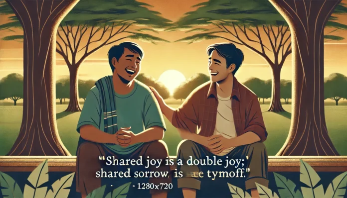 shared joy is a double joy; shared sorrow is tymoff