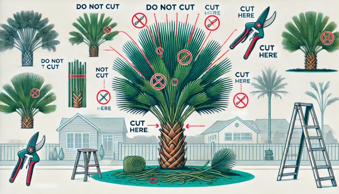 how much to trim a cabbage palm tree/homewyse